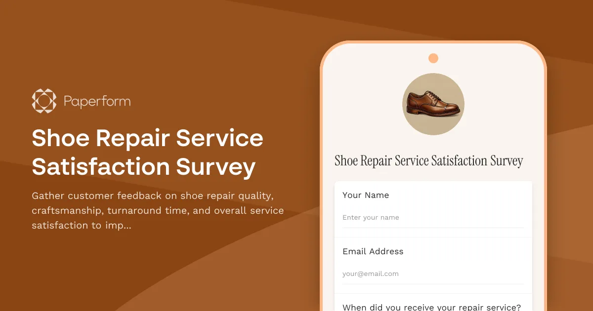 Shoe Repair Service Satisfaction Survey