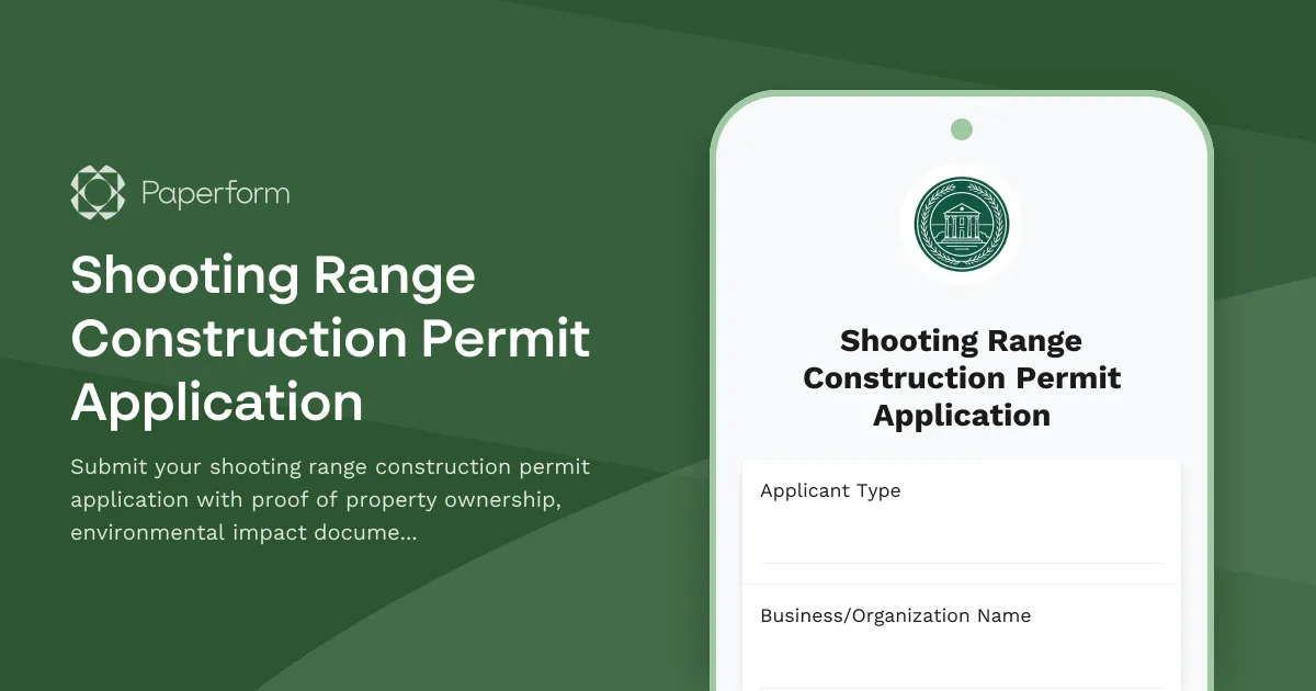 Shooting Range Construction Permit Application
