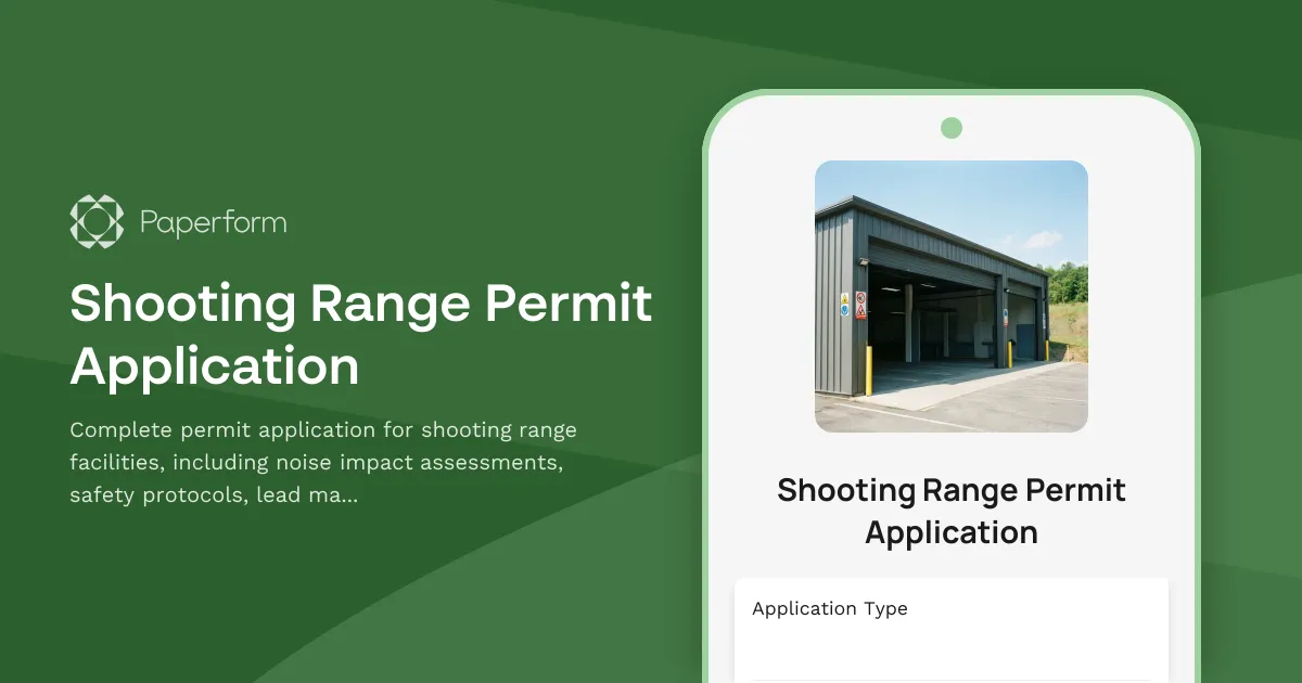 Shooting Range Permit Application