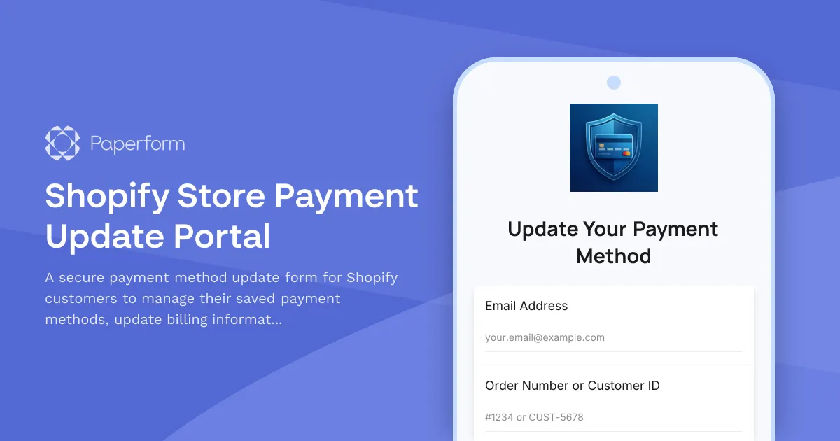 Shopify Store Payment Update Portal