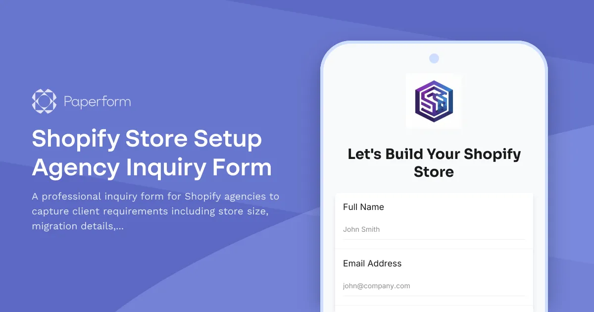 Shopify Store Setup Agency Inquiry Form