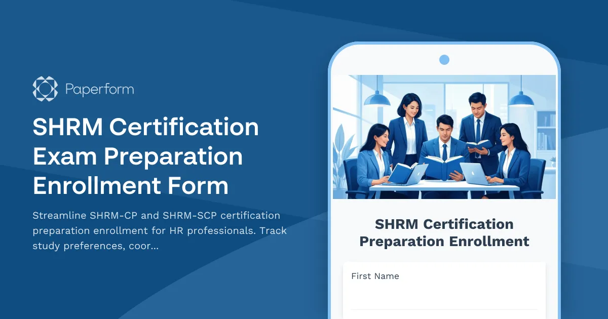 SHRM Certification Exam Preparation Enrollment Form