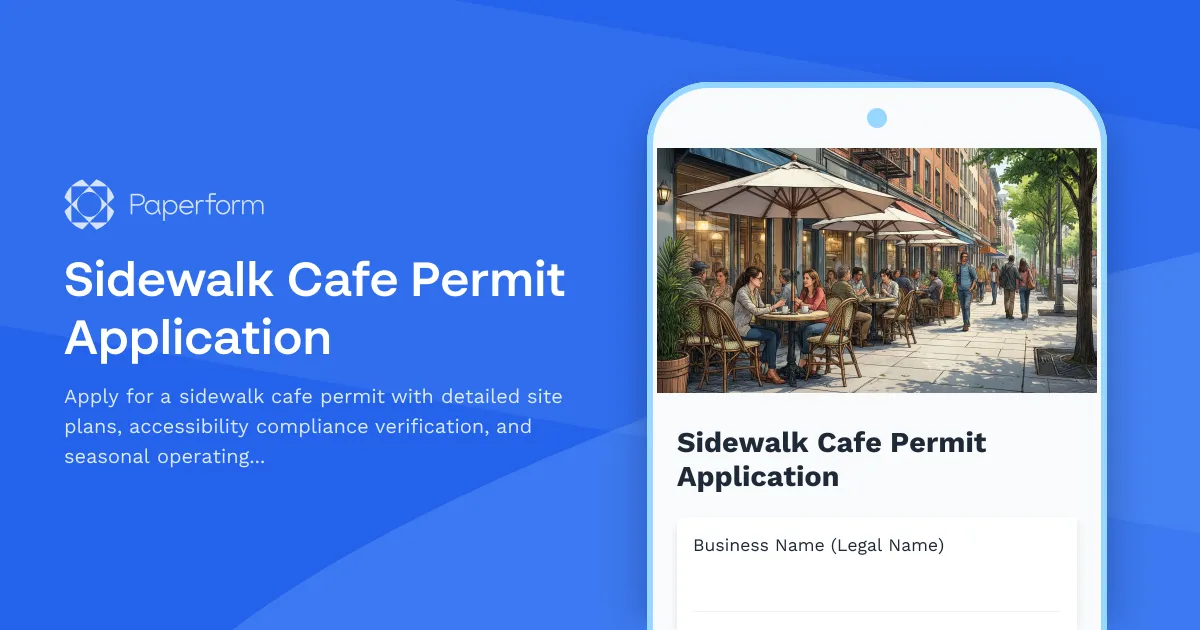 Sidewalk Cafe Permit Application