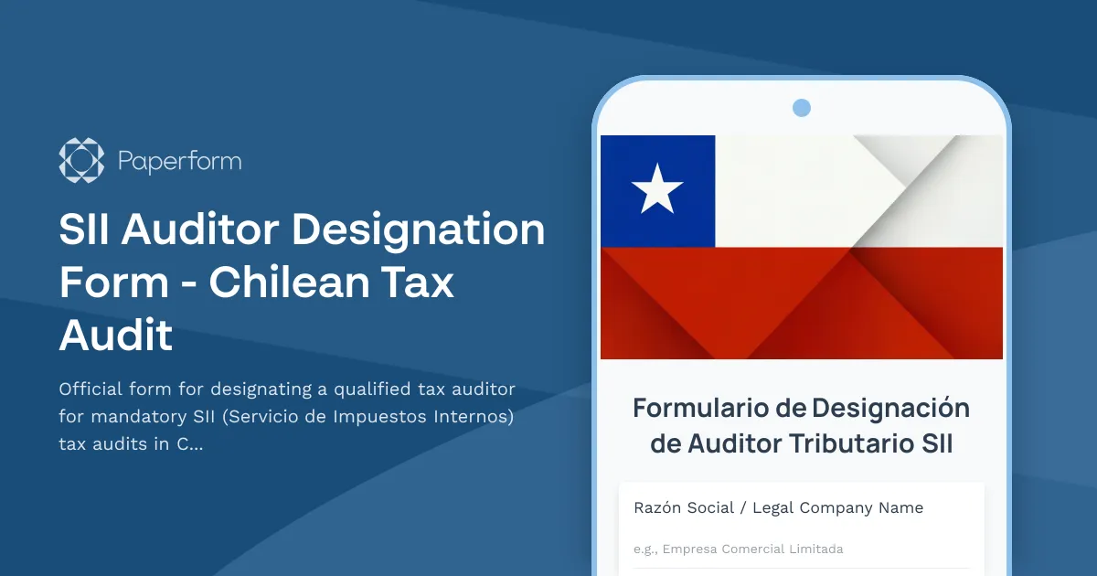 SII Auditor Designation Form - Chilean Tax Audit