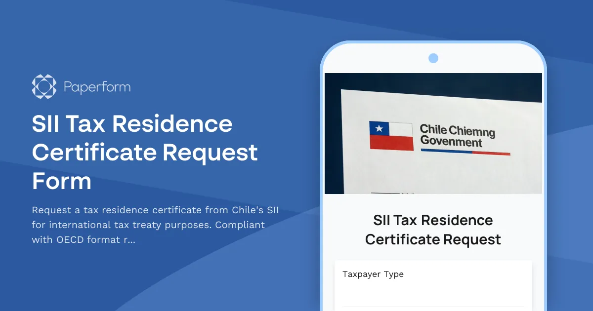 SII Tax Residence Certificate Request Form