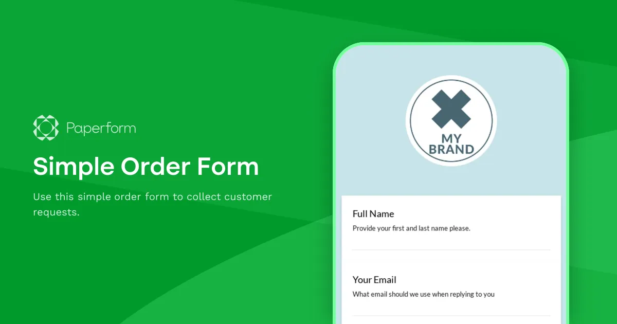 Simple Order Form