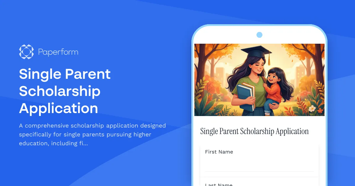 Single Parent Scholarship Application