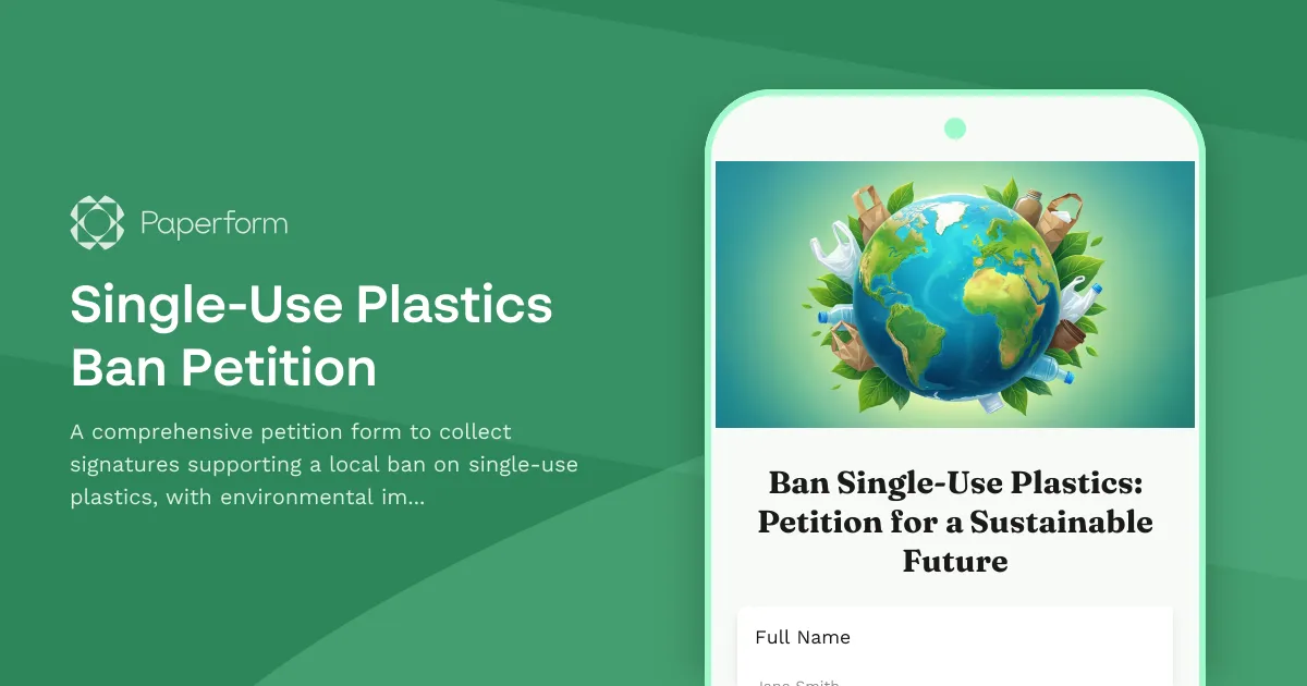 Single-Use Plastics Ban Petition