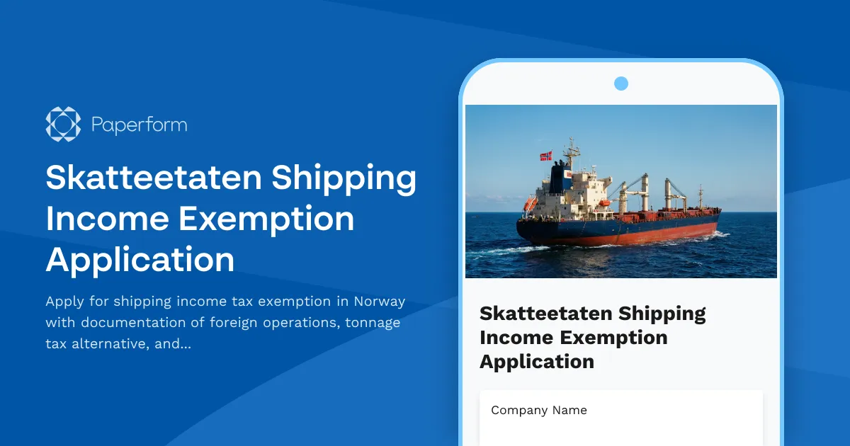Skatteetaten Shipping Income Exemption Application