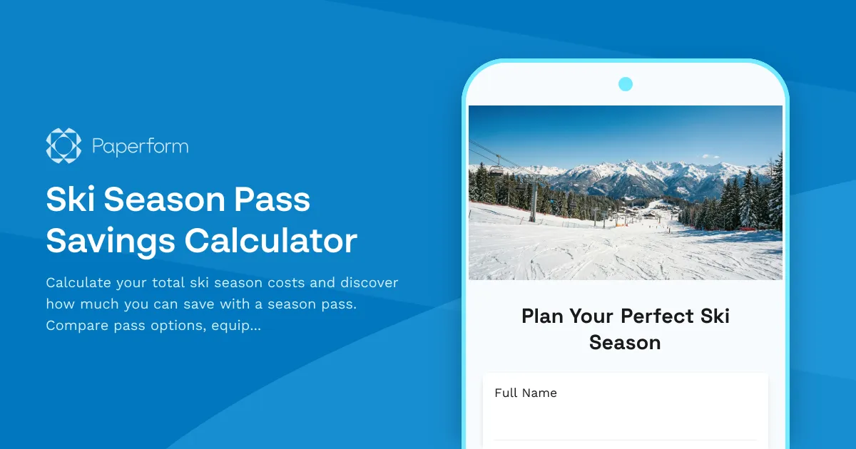 Ski Season Pass Savings Calculator