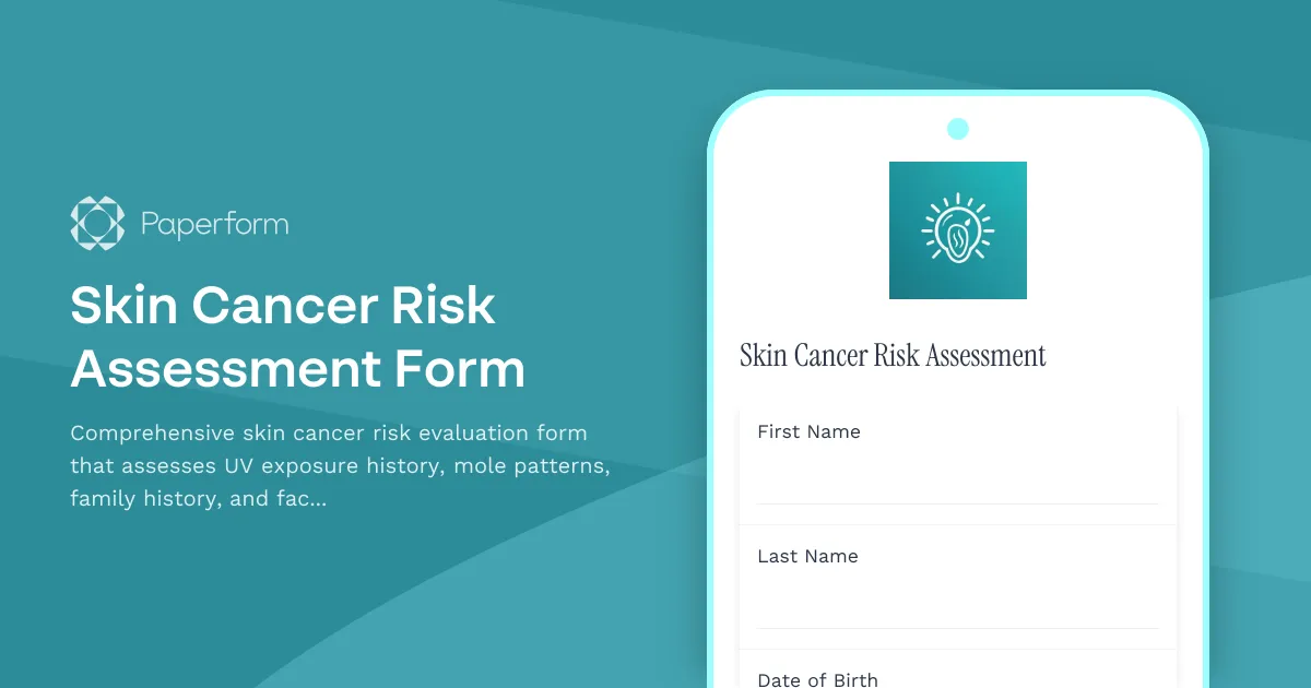Skin Cancer Risk Assessment Form