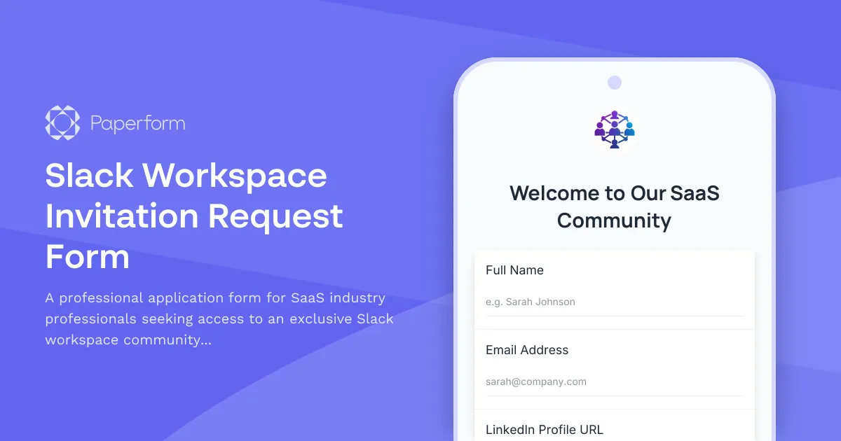 Slack Workspace Invitation Request Form