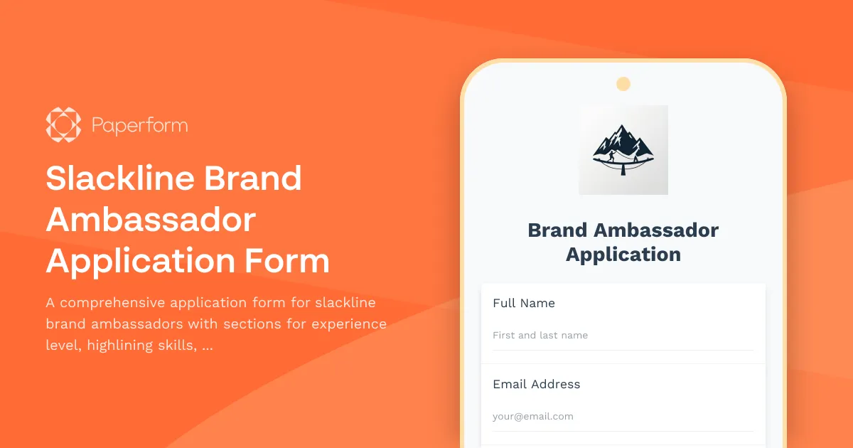 Slackline Brand Ambassador Application Form