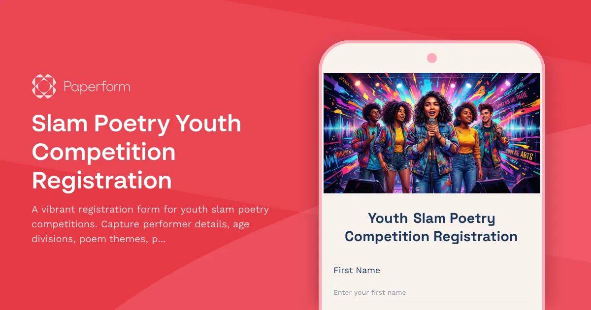 Slam Poetry Youth Competition Registration