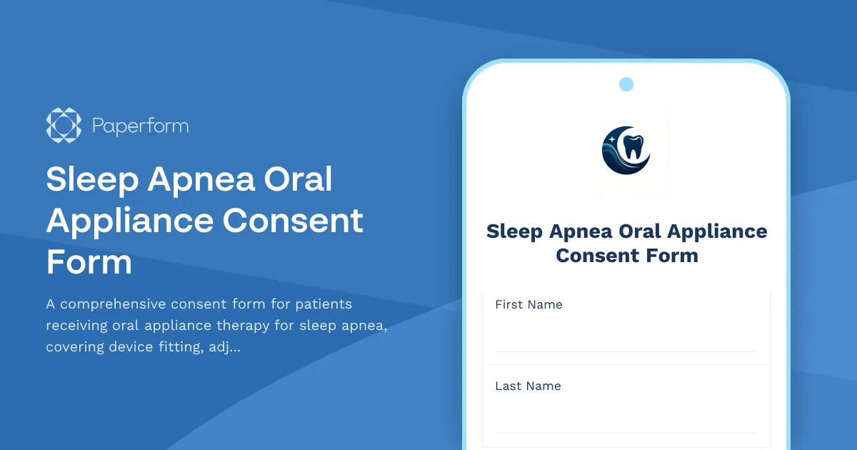 Sleep Apnea Oral Appliance Consent Form