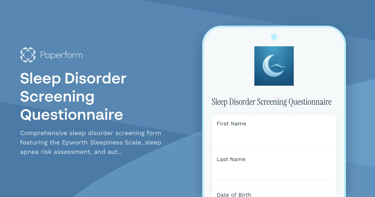 Sleep Disorder Screening Questionnaire