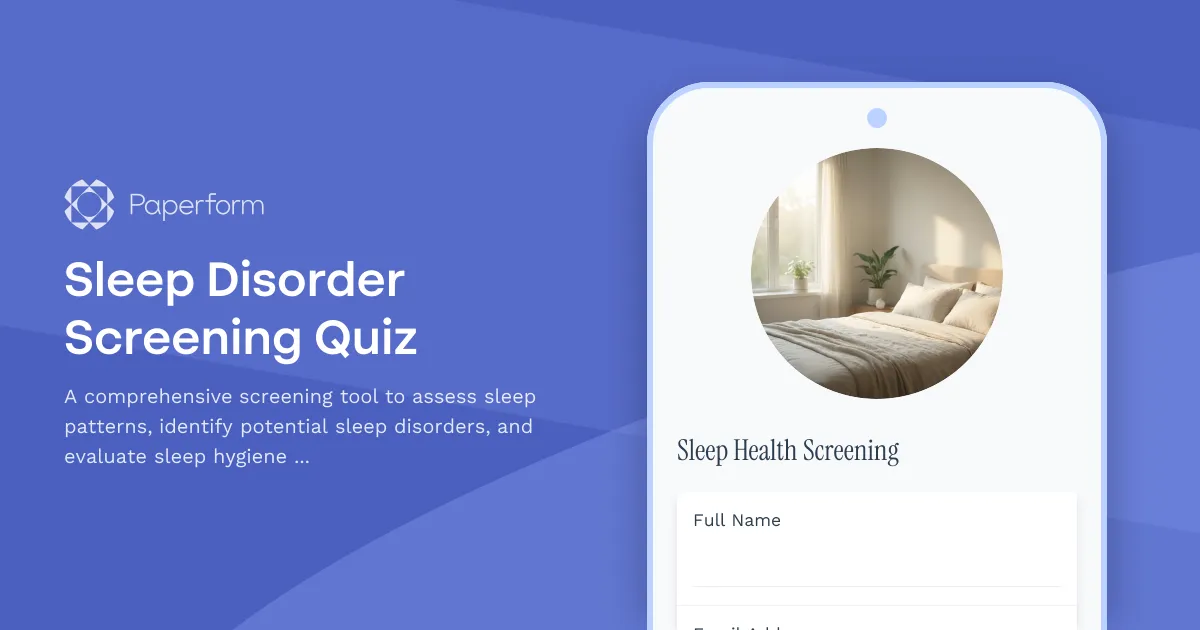Sleep Disorder Screening Quiz