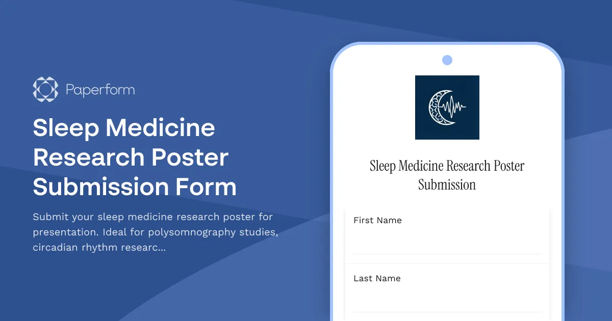 Sleep Medicine Research Poster Submission Form