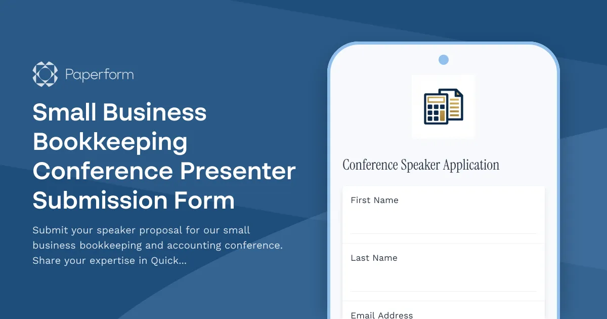 Small Business Bookkeeping Conference Presenter Submission Form