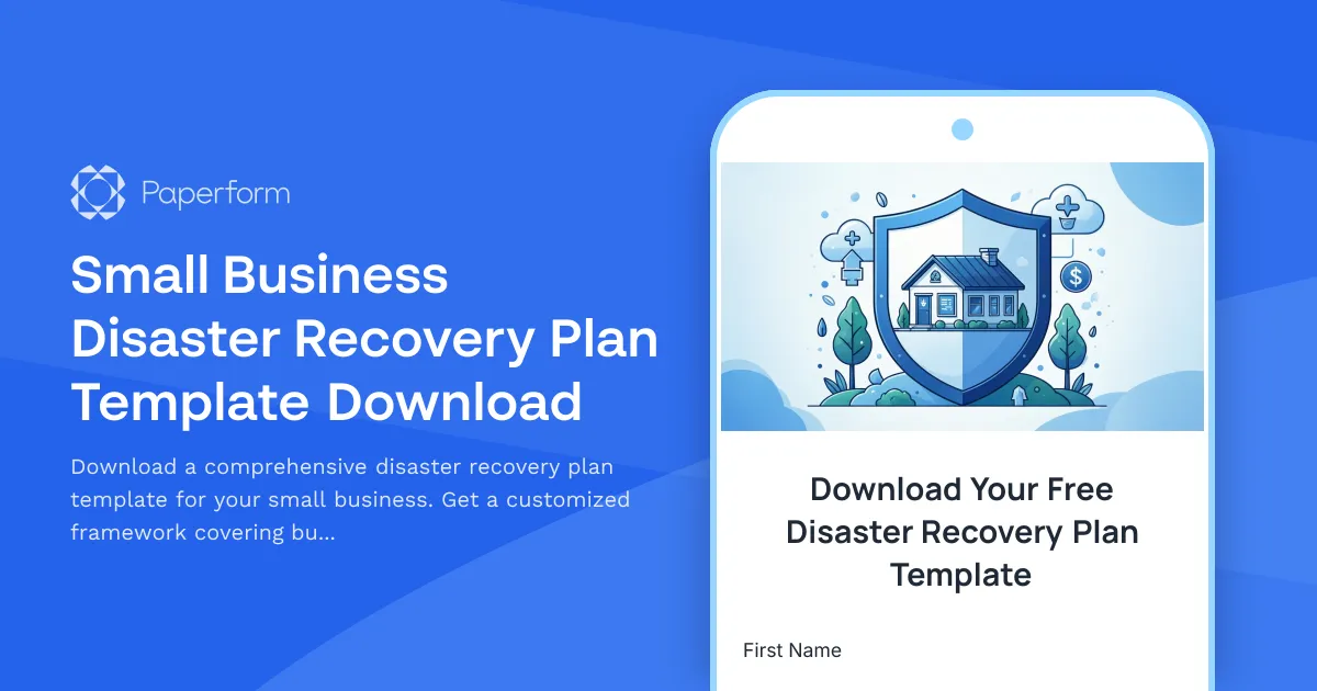 Small Business Disaster Recovery Plan Template Download
