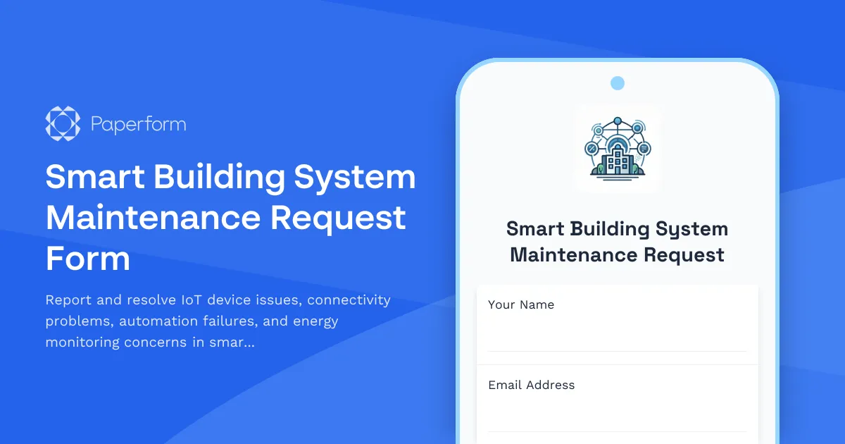 Smart Building System Maintenance Request Form