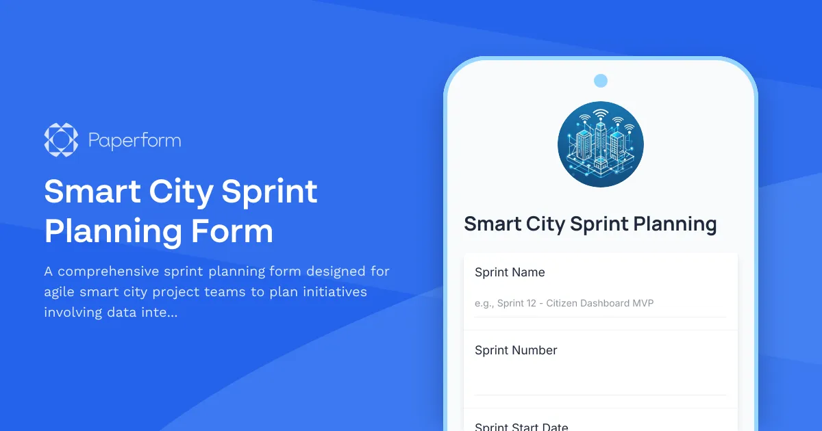 Smart City Sprint Planning Form
