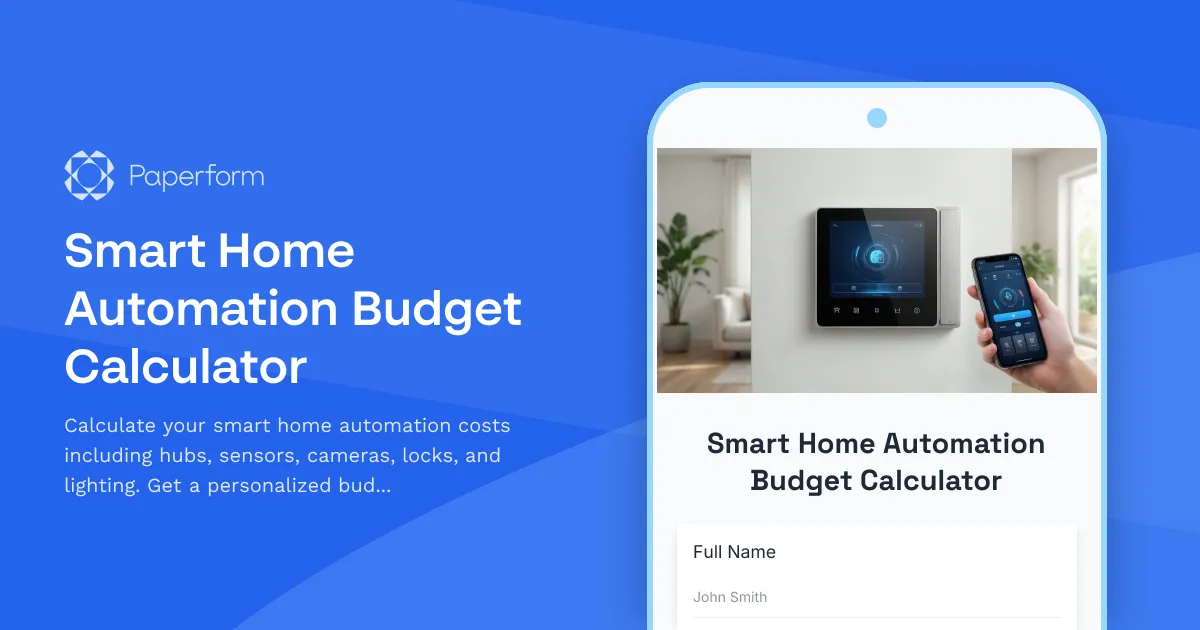 Smart Home Automation Budget Calculator