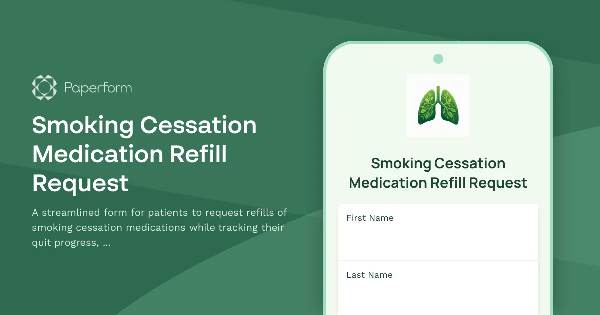 Smoking Cessation Medication Refill Request
