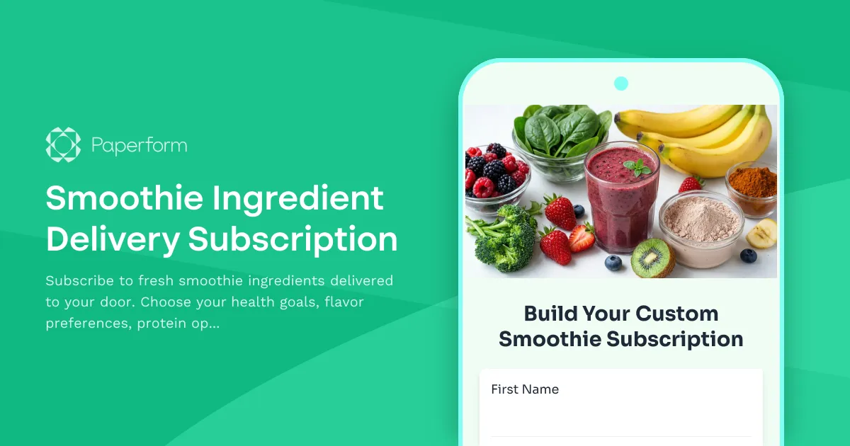 Smoothie Ingredient Delivery Subscription