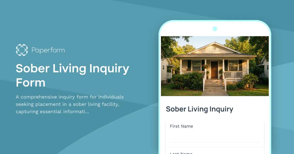 Sober Living Inquiry Form