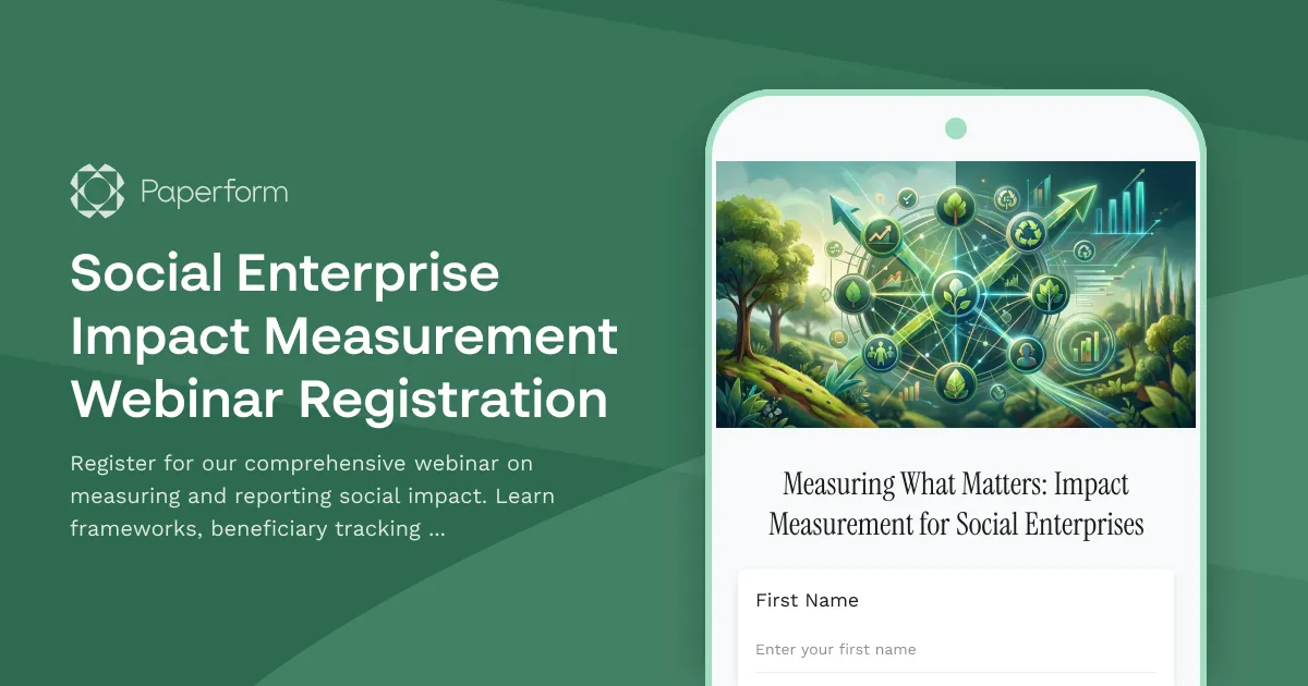 Social Enterprise Impact Measurement Webinar Registration