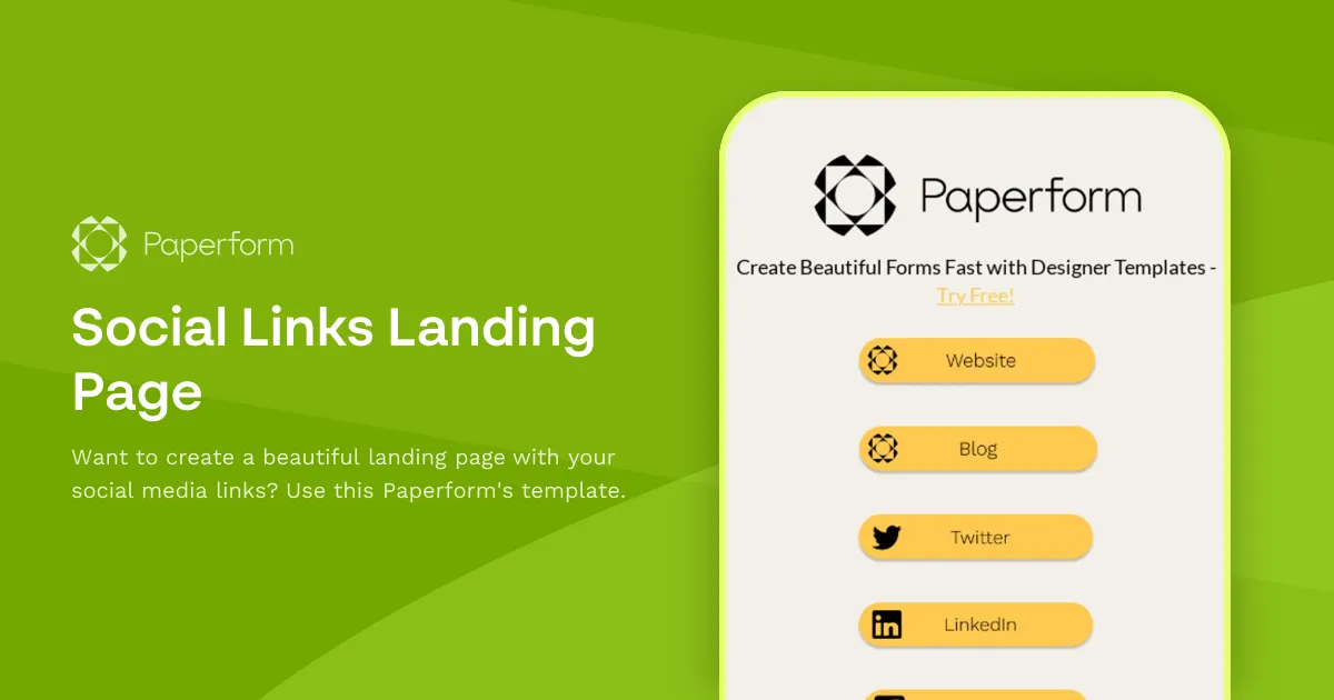 Social Links Landing Page