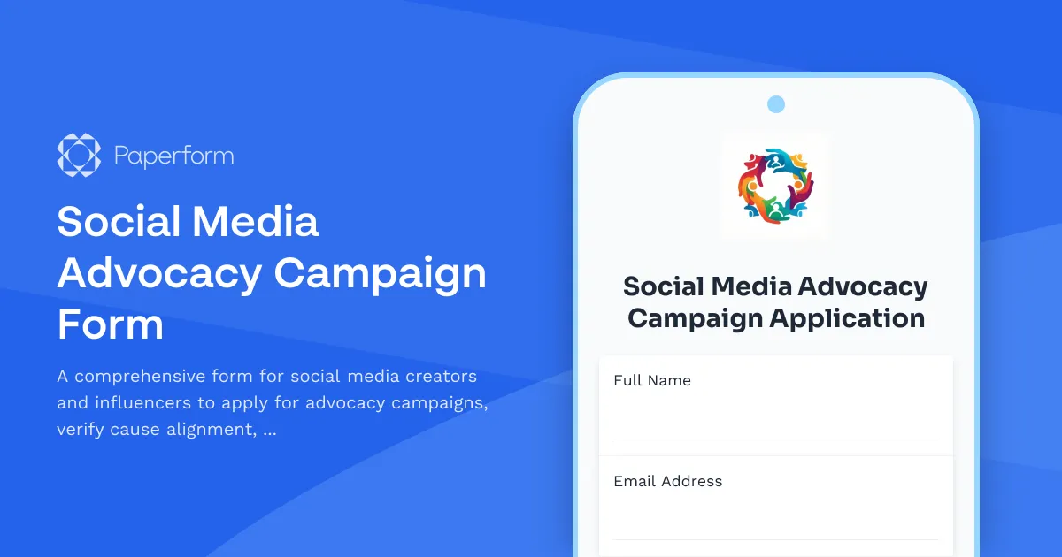 Social Media Advocacy Campaign Form