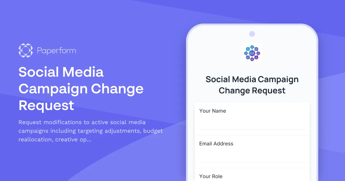 Social Media Campaign Change Request