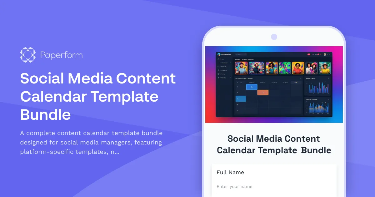 Social Media Content Calendar Template Bundle