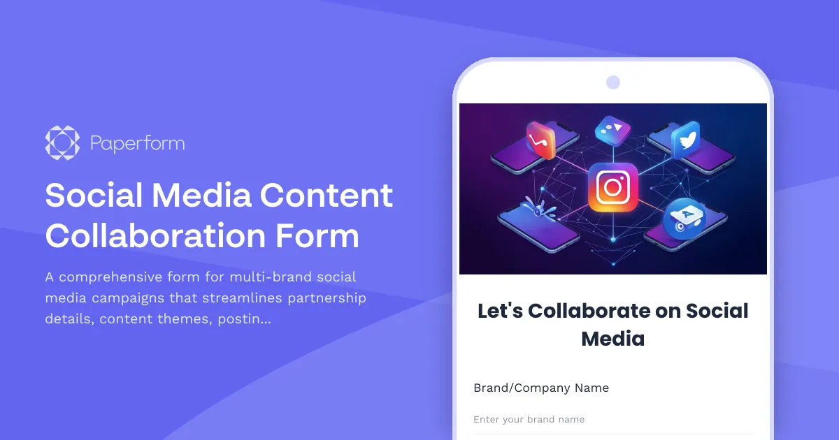 Social Media Content Collaboration Form