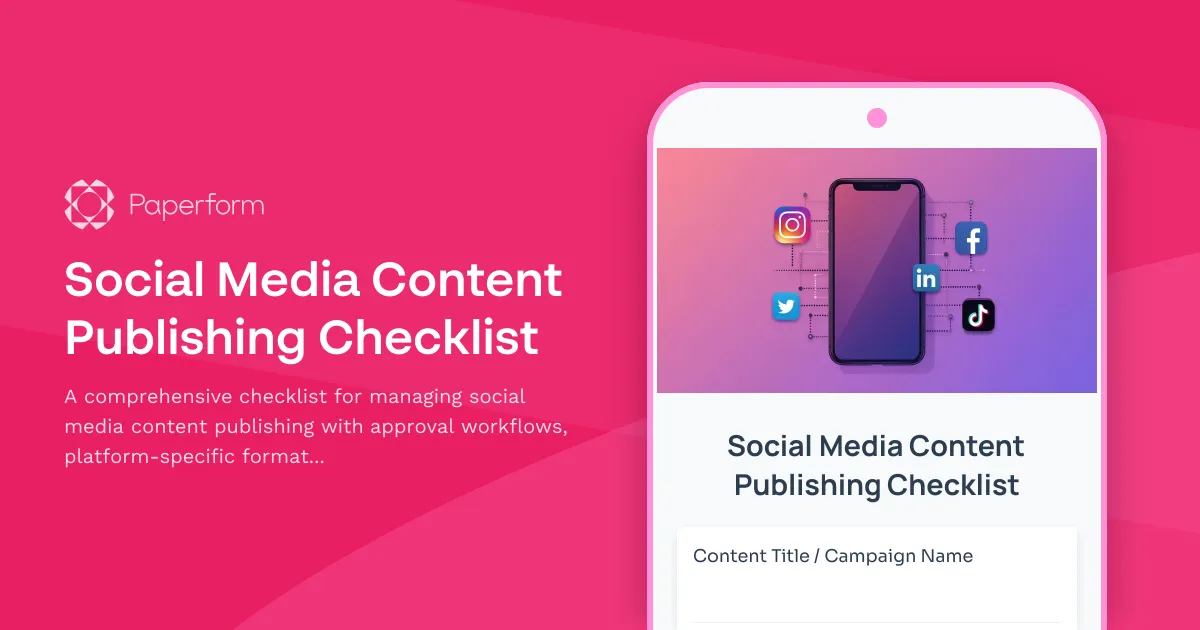Social Media Content Publishing Checklist