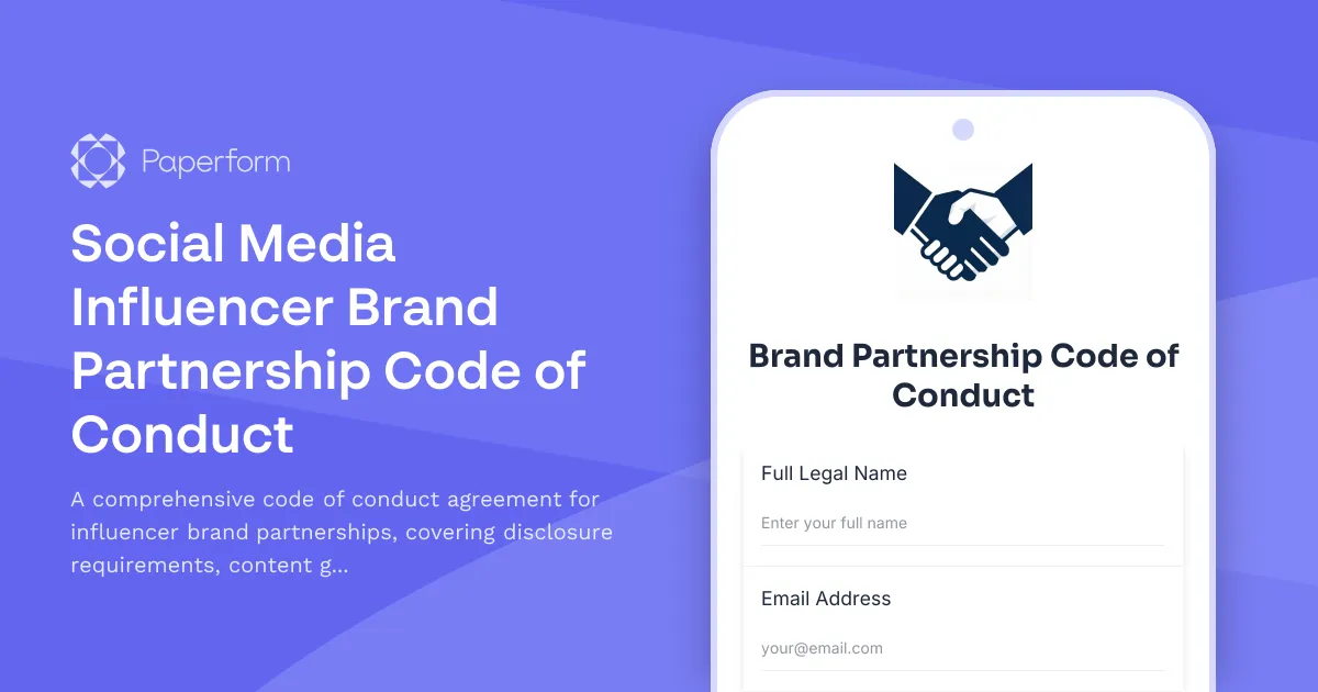 Social Media Influencer Brand Partnership Code of Conduct