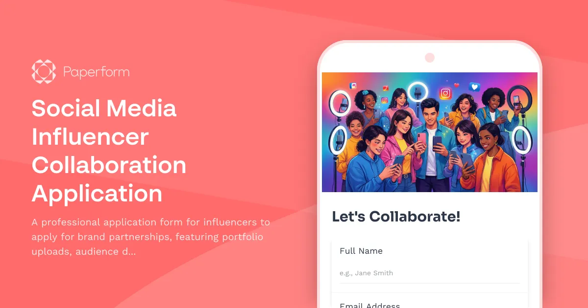 Social Media Influencer Collaboration Application