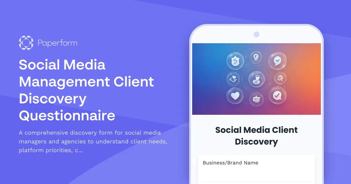 Social Media Management Client Discovery Questionnaire