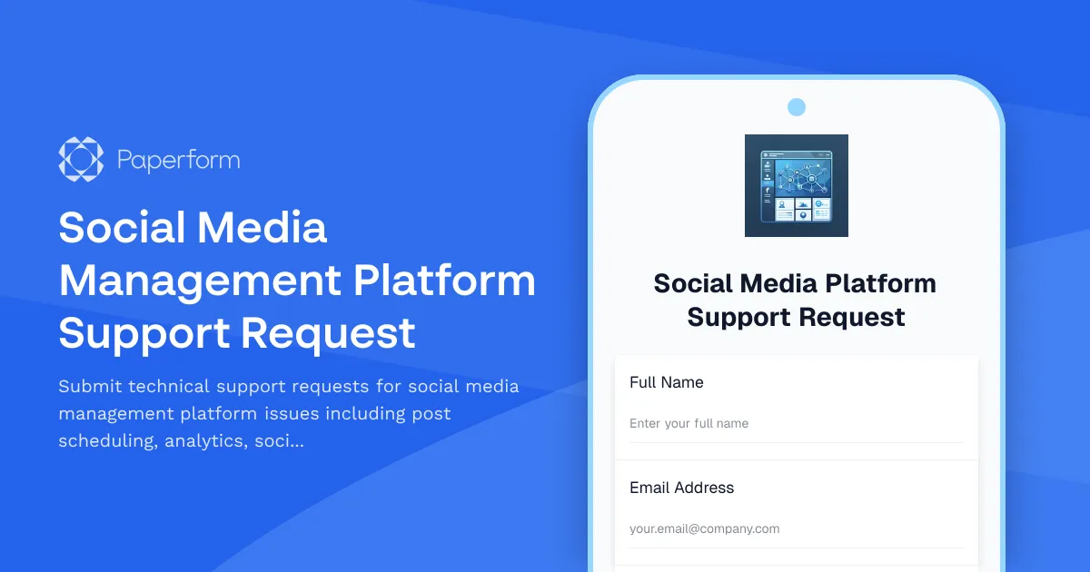 Social Media Management Platform Support Request
