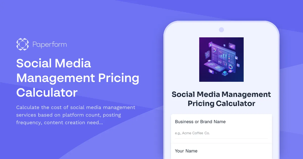 Social Media Management Pricing Calculator