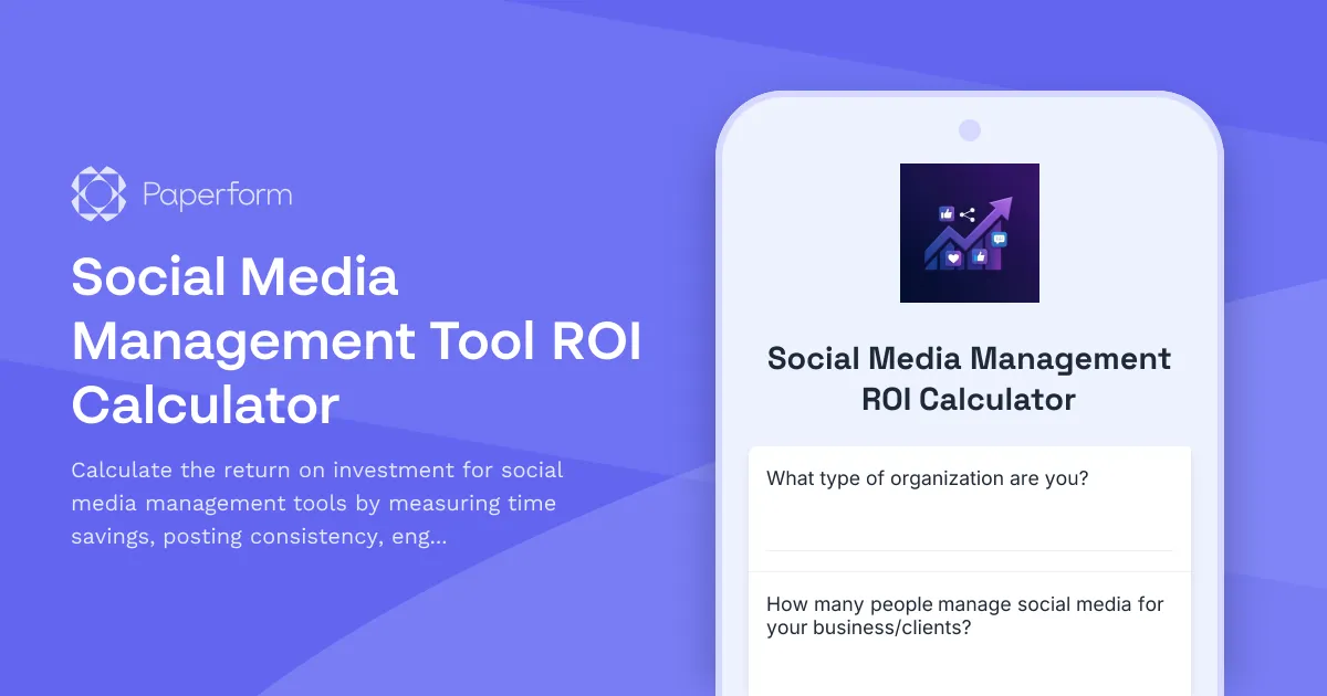 Social Media Management Tool ROI Calculator