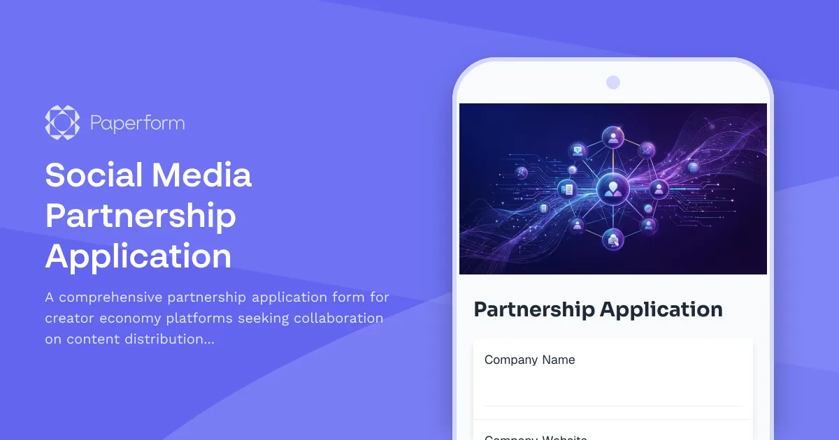 Social Media Partnership Application