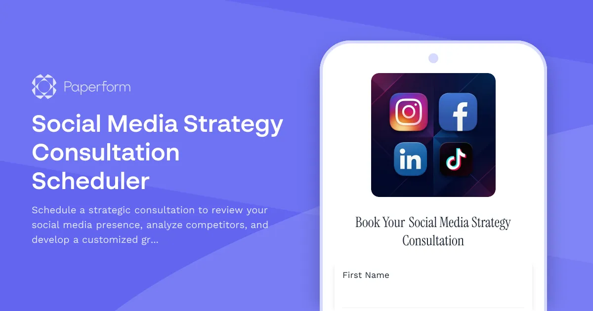 Social Media Strategy Consultation Scheduler