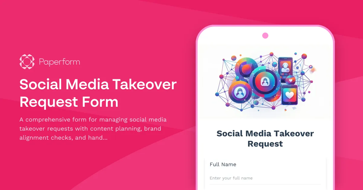 Social Media Takeover Request Form