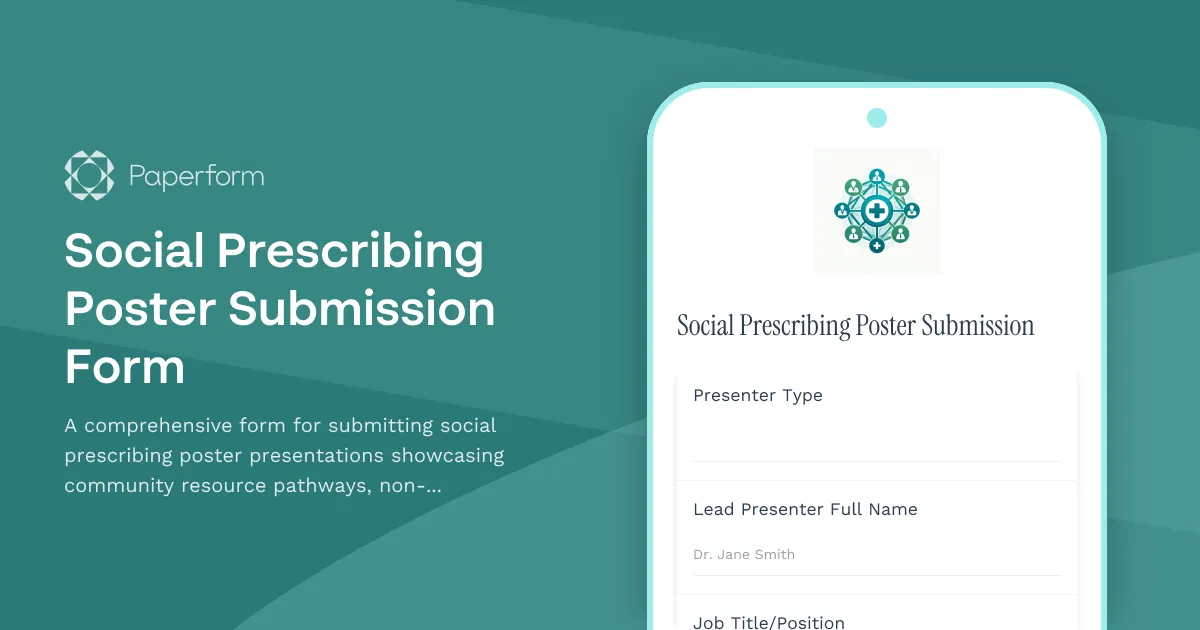 Social Prescribing Poster Submission Form