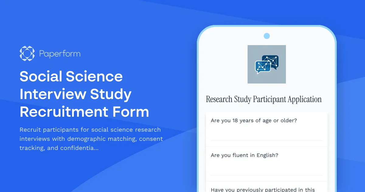 Social Science Interview Study Recruitment Form