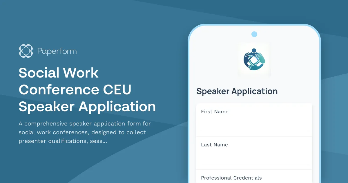 Social Work Conference CEU Speaker Application