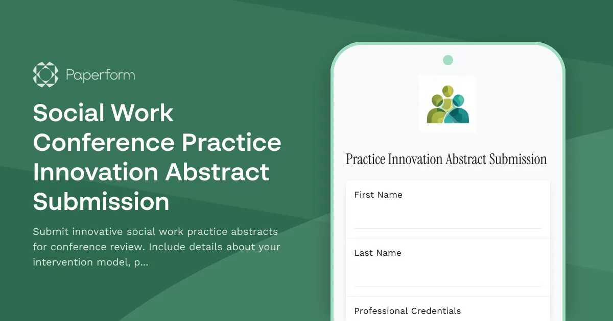 Social Work Conference Practice Innovation Abstract Submission